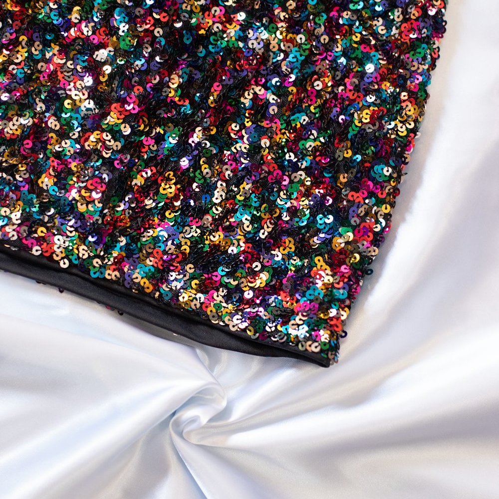NWT Lulus Silver Multi Sequin Strapless Bodycon Mini Dress Size S - Picture 7 of 8
